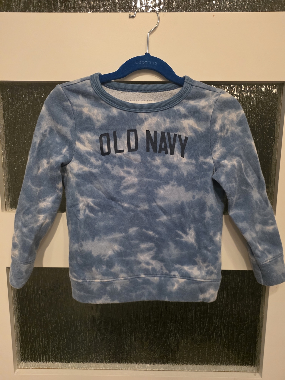 Old Navy Blue and White Tie-Dye Crewneck Sweatshirt